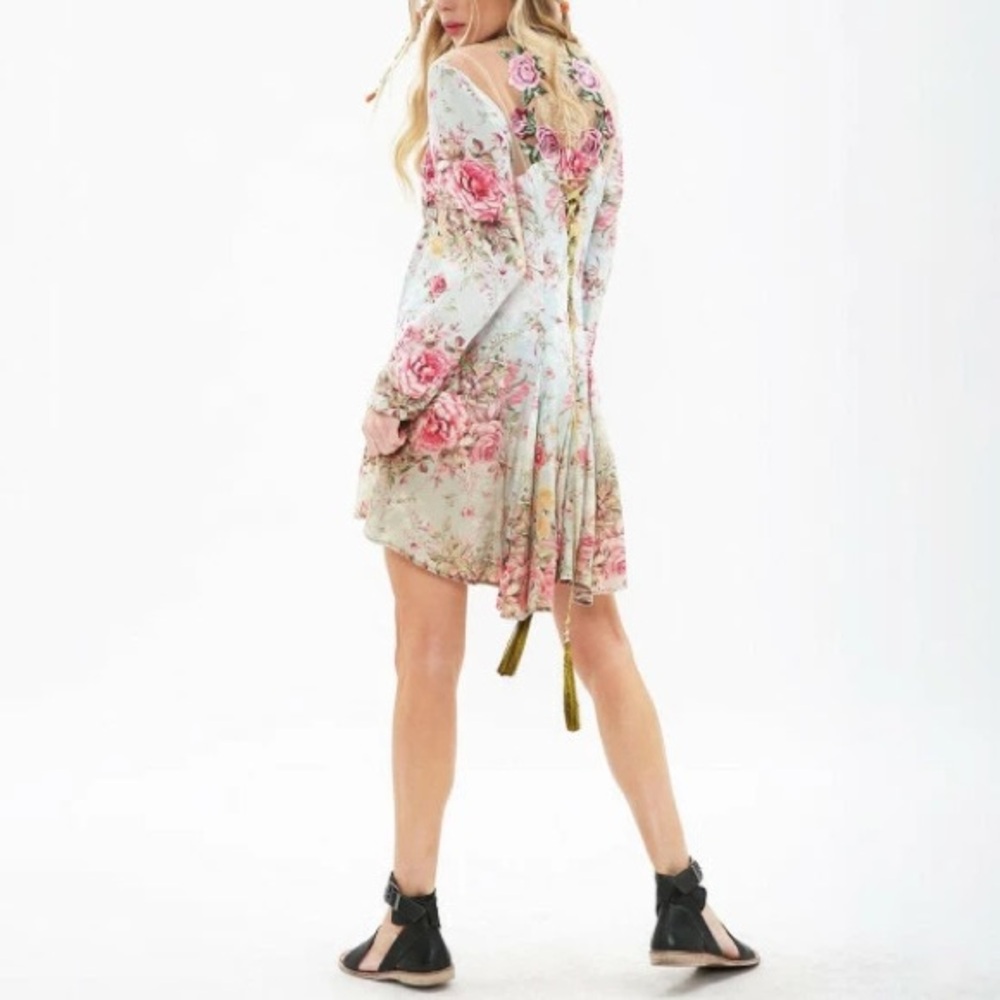 ARATTA SILENT JOURNEY || Floral Button-Front Lace Tunic Dress – Size Small